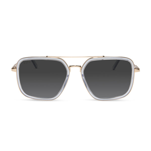 jordan - gold + clear crystal temple tips + prescription glasses 4