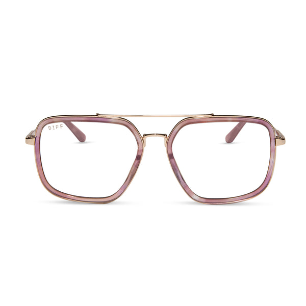 jordan - gold + fleur tortoise temple tips + prescription glasses