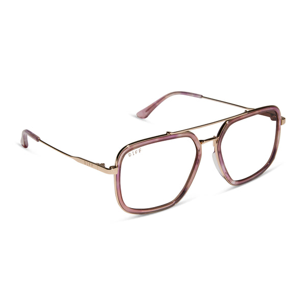 jordan - gold + fleur tortoise temple tips + prescription glasses 1
