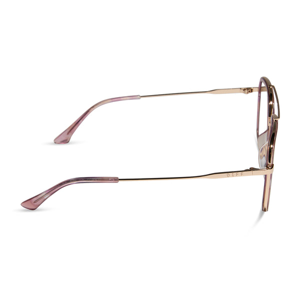 jordan - gold + fleur tortoise temple tips + prescription glasses 2