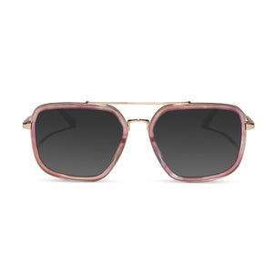 diff eyewear featuring the jordan aviator prescription sunglasses with a gold with fleur tortoise