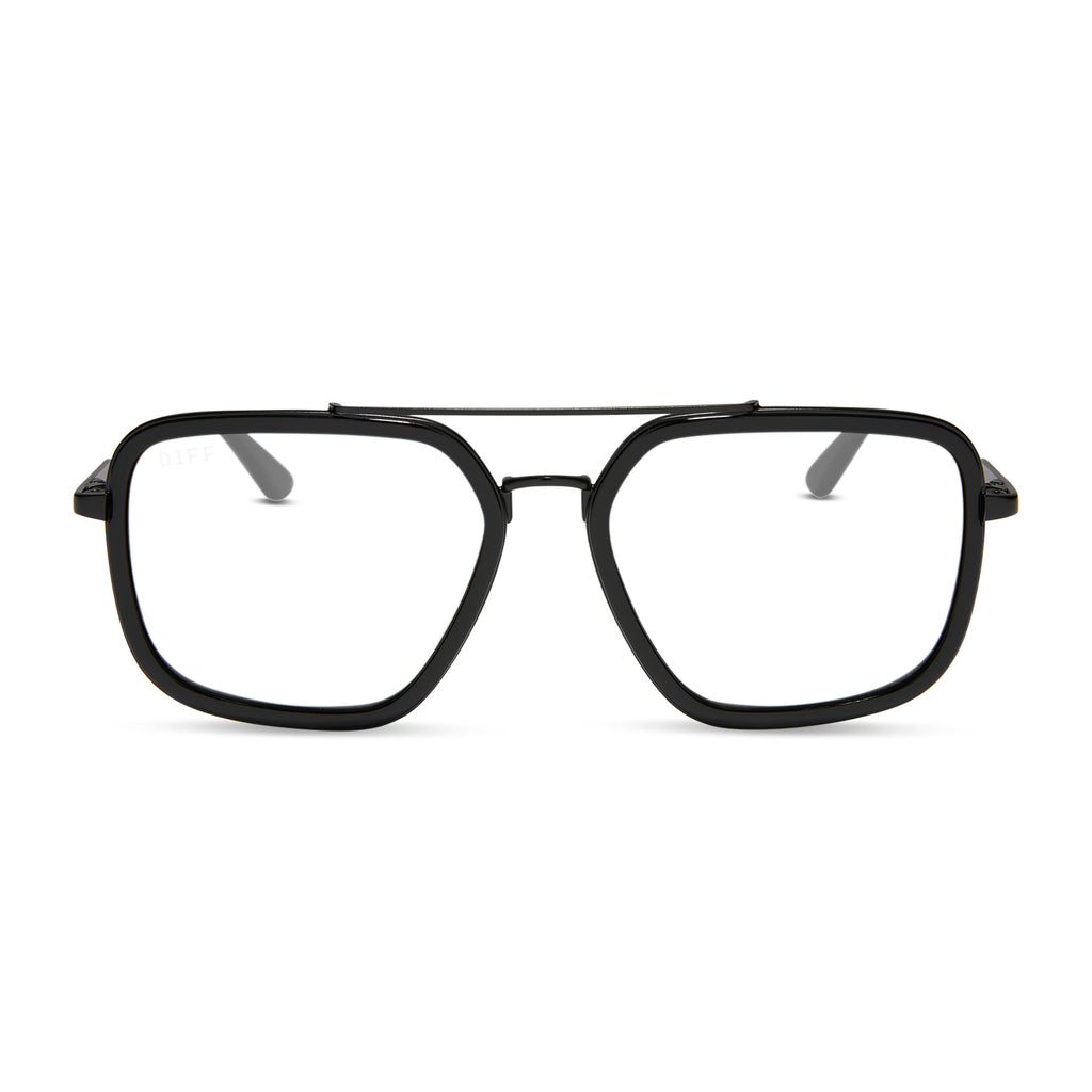 JORDAN - MATTE BLACK + BLACK TEMPLE TIPS + GLASSES