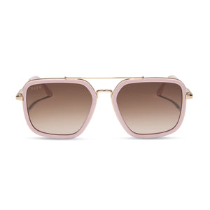 JORDAN - POWDER PINK + GOLD + BROWN GRADIENT SUNGLASSES