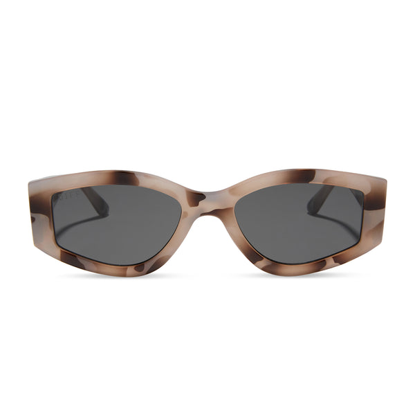 Kai Round Sunglasses | Cream Tortoise & Grey | DIFF Eyewear display picture 3