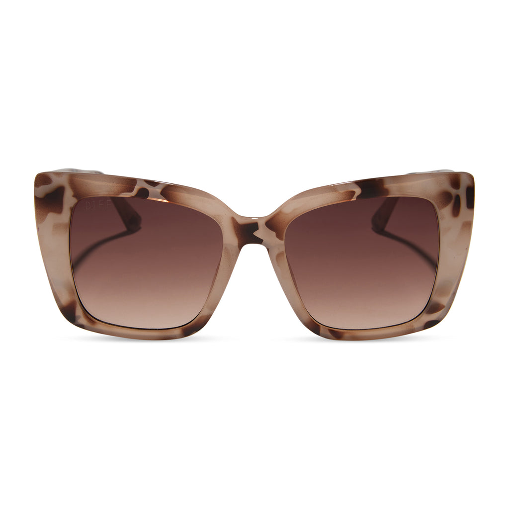 KARLIE - CREAM TORTOISE + BROWN GRADIENT SUNGLASSES