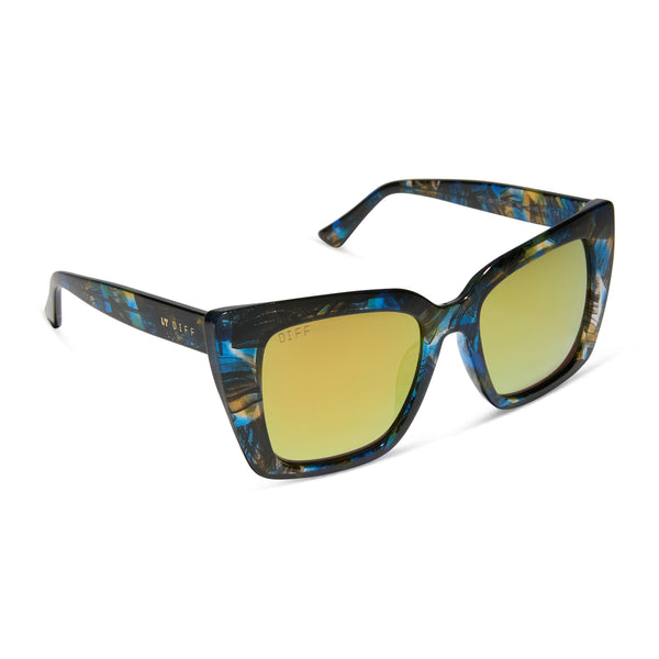 karlie - glacial tortoise + gold mirror sunglasses 1