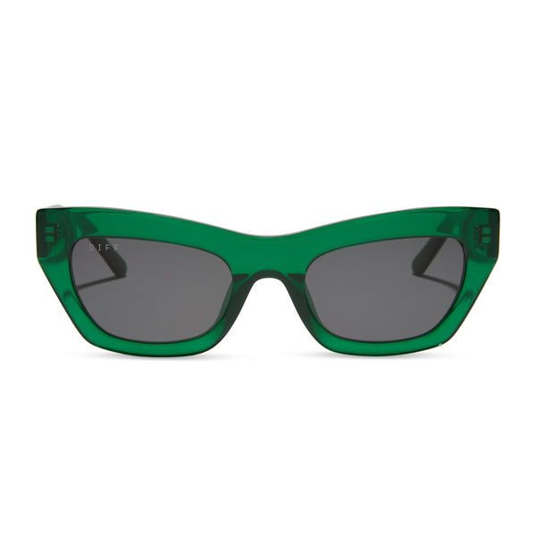 Katarina Cateye Sunglasses | Palm Green Crystal & Grey  display picture 1