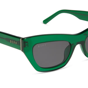 Katarina Cateye Sunglasses | Palm Green Crystal & Grey  display picture 2