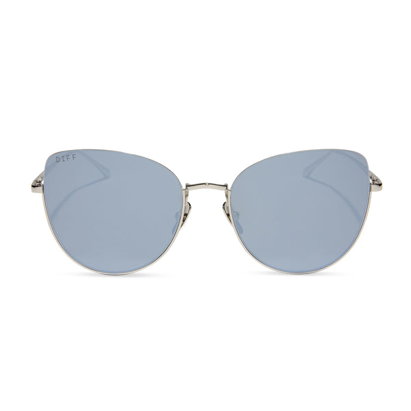 kinsley - silver + silver mirror + polarized sunglasses