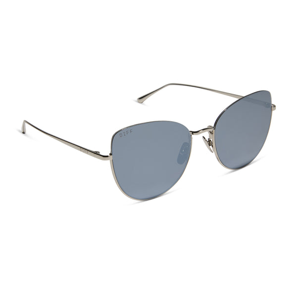 kinsley - silver + silver mirror + polarized sunglasses 2