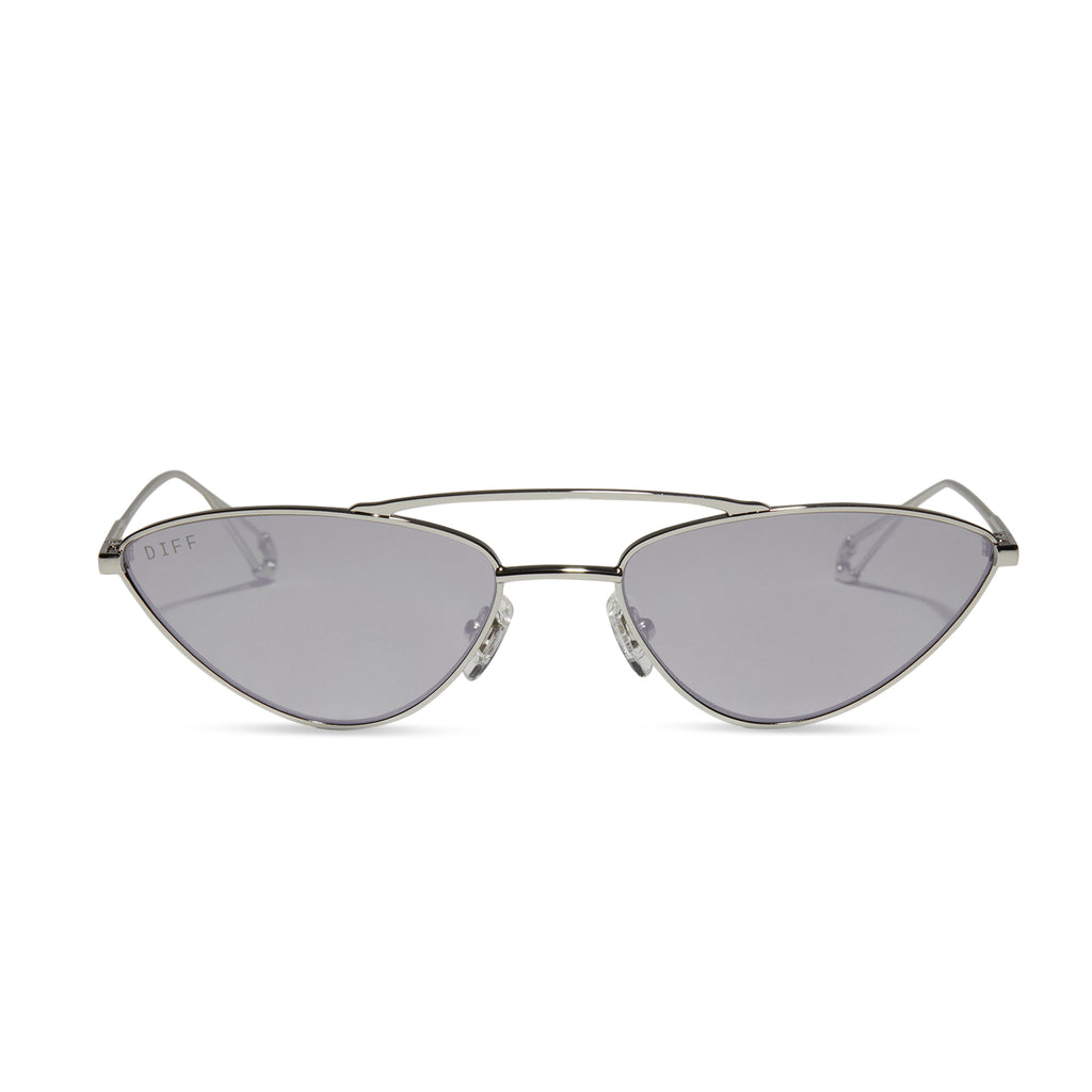 Adrienne Bailon Chateau Cateye Sunglasses, Silver & Grey