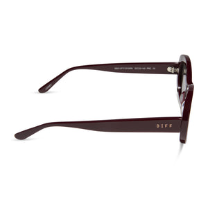LAINEY - DARK CHERRY LACQUER + GREY SUNGLASSES