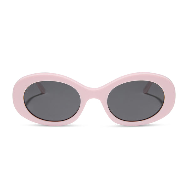Lainey Oval Sunglasses | Powder Pink & Grey | DIFF Eyewear