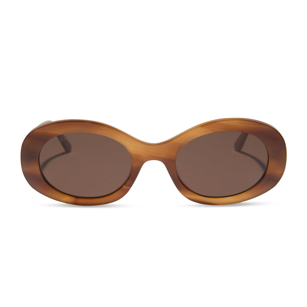 DIFF Eyewear Meredith Sunglasses: Tawny Tortoise Brown Gradient Polarized