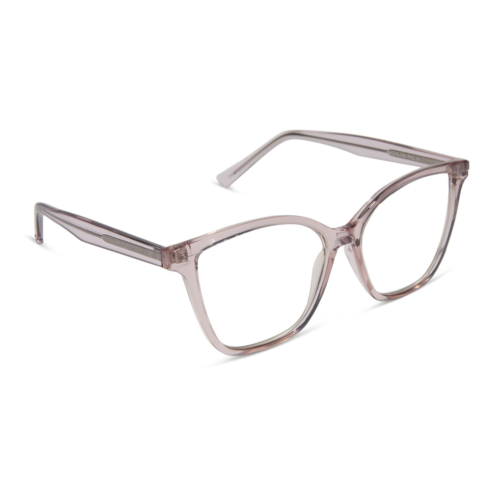 Leah Square Readers | Light Pink Crystal | DIFF Eyewear