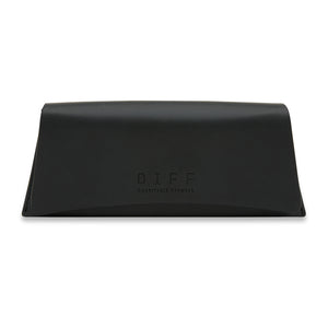 diff eyewear leather travel caes in black front view