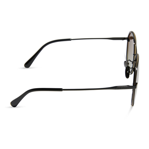 lenox - black + black temple tips + brown gradient + polarized sunglasses 3