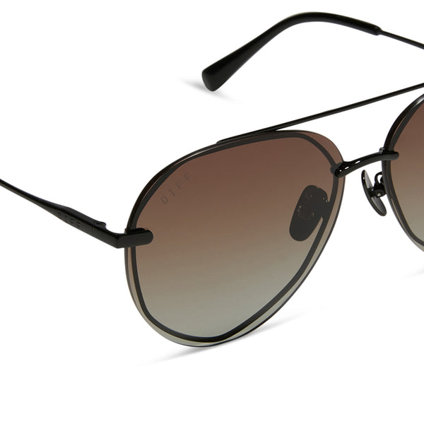 lenox - black + black temple tips + brown gradient + polarized sunglasses 4