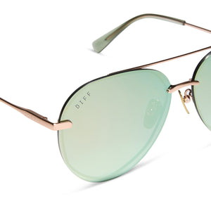LENOX - BRUSHED CHAMPAGNE + COOL MATCHA MIRROR + POLARIZED SUNGLASSES