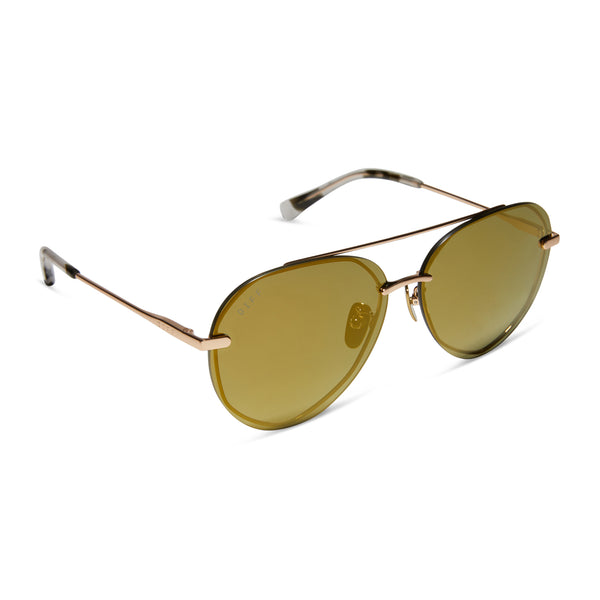 lenox - brushed gold + moss mirror + polarized sunglasses 2