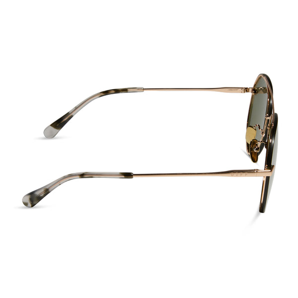 lenox - brushed gold + moss mirror + polarized sunglasses 3