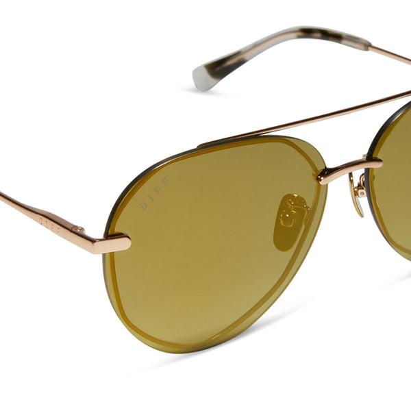 lenox - brushed gold + moss mirror + polarized sunglasses 4