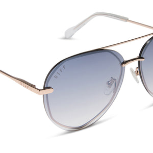 Lenox Aviator Sunglasses | Gold & Slate Gradient Flash | DIFF Eyewear