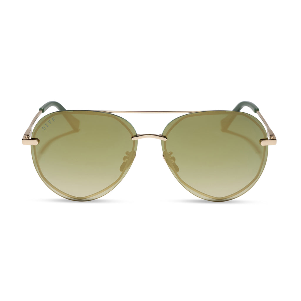 LENOX - GOLD + ALOE GREEN GRADIENT + LIGHT GOLD FLASH + POLARIZED SUNGLASSES