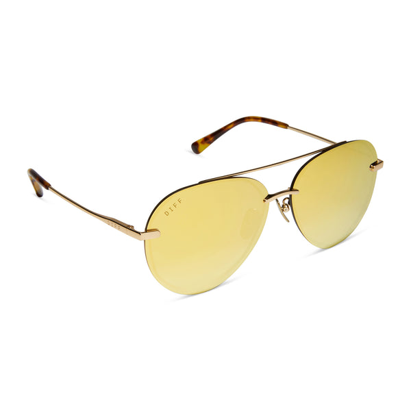 lenox - gold + brilliant gold mirror + polarized sunglasses 3