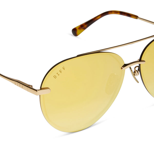 lenox - gold + brilliant gold mirror + polarized sunglasses 5