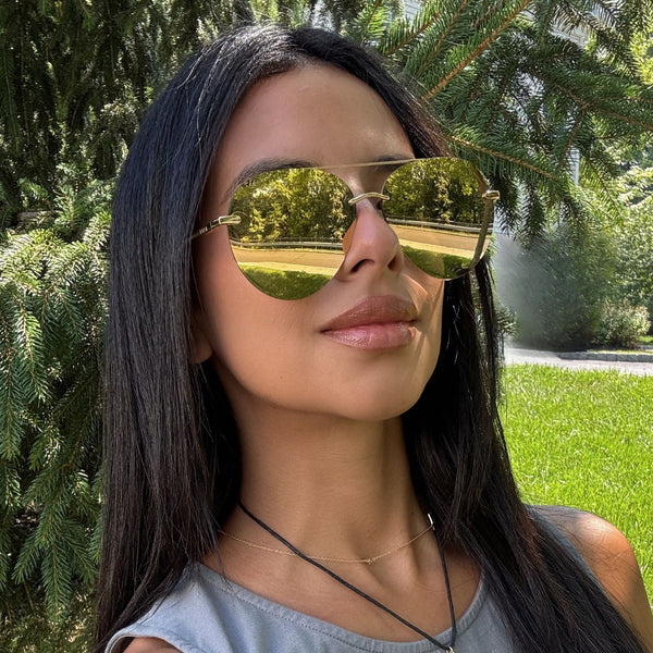 lenox - gold + brilliant gold mirror + polarized sunglasses 7