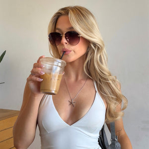 Lenox Aviator Sunglasses | Gold & Sea Tortoise Tips & Brown  display picture 3
