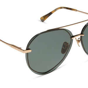 Lenox Aviator Sunglasses | Gold & G15 Polarized Lenses | DIFF Eyewear