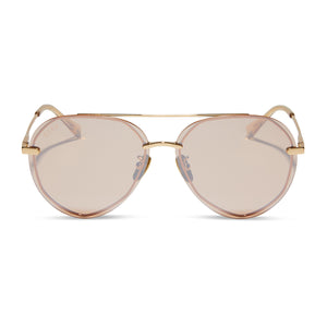Diff Lenox Oversized Aviator Sunglasses for Women UV400 Protection, Designer Lightweight Gold Stainless Steel Frames