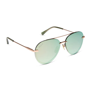 LENOX XS - BRUSHED CHAMPAGNE + COOL MATCHA MIRROR + POLARIZED SUNGLASSES