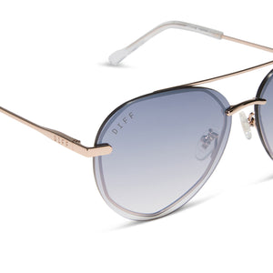 Lenox XS Aviator Sunglasses | Gold & Slate Gradient Flash | DIFF