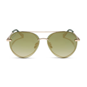 Lenox XS Aviator Sunglasses | Gold & Green + Gold Flash | DIFF Eyewear