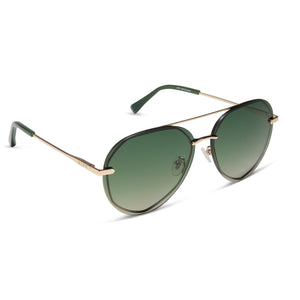 Lenox XS Aviator Sunglasses | Gold & Green + Gold Flash | DIFF Eyewear