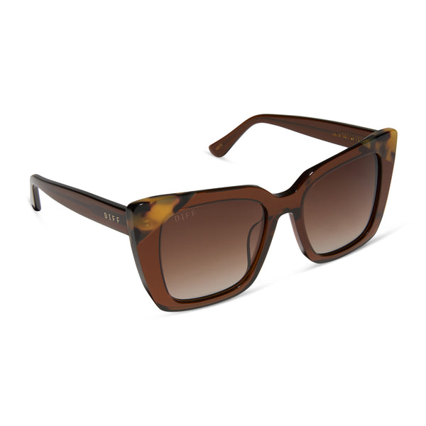 lizzy - whiskey crystal w brown kombu tips + brown gradient + polarized sunglasses 2