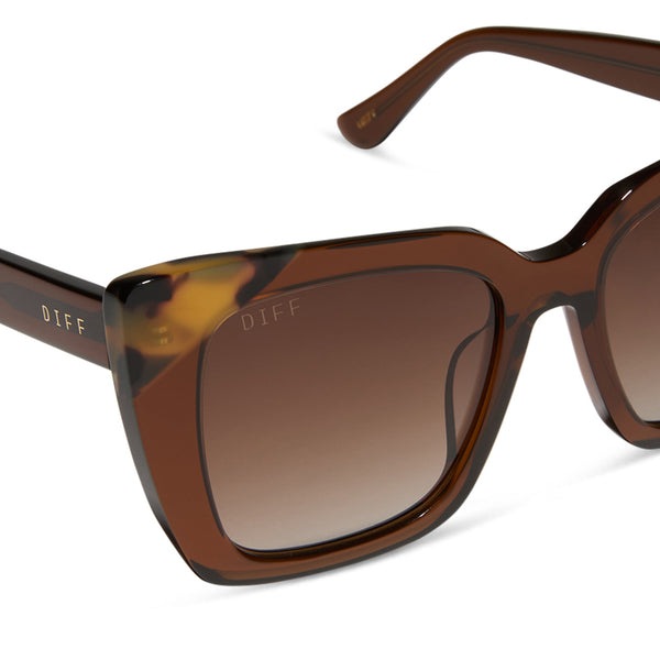 lizzy - whiskey crystal w brown kombu tips + brown gradient + polarized sunglasses 4