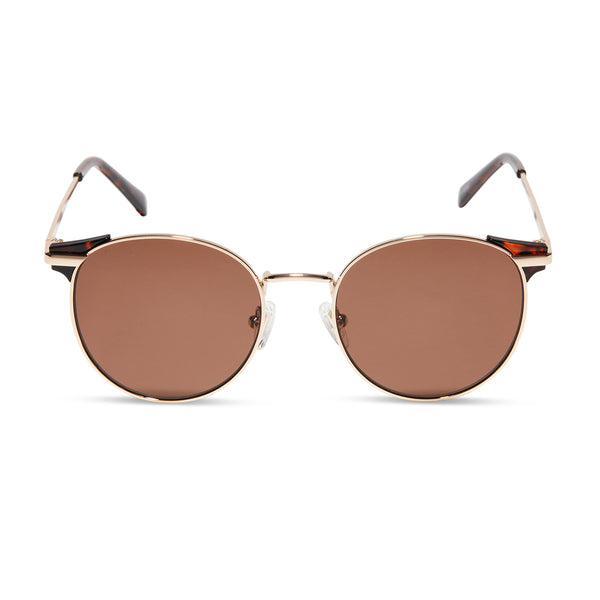 logan - gold + brown sunglasses
