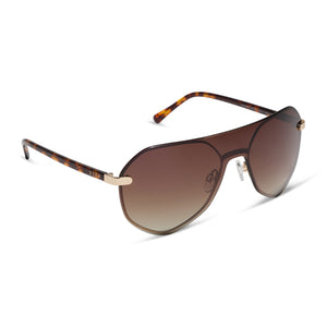 Stylish Aviator Sunglasses with‎ Gradient Brown Lenses and Gold Metal Frame Miramar Sunnies – Aviator Metal Frame | Modern Sunglasses by  main image 4