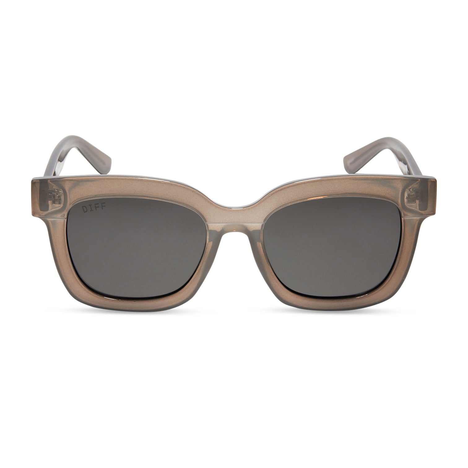Makay Square Sunglasses Milky Grey & Solid Grey Lens. DIFF Eyewear