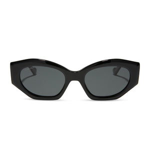 Margot Cat Eye Sunglasses, Black & Grey Polarized