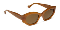 swatch for MARGOT - SALTED CARAMEL + BROWN + POLARIZED SUNGLASSES