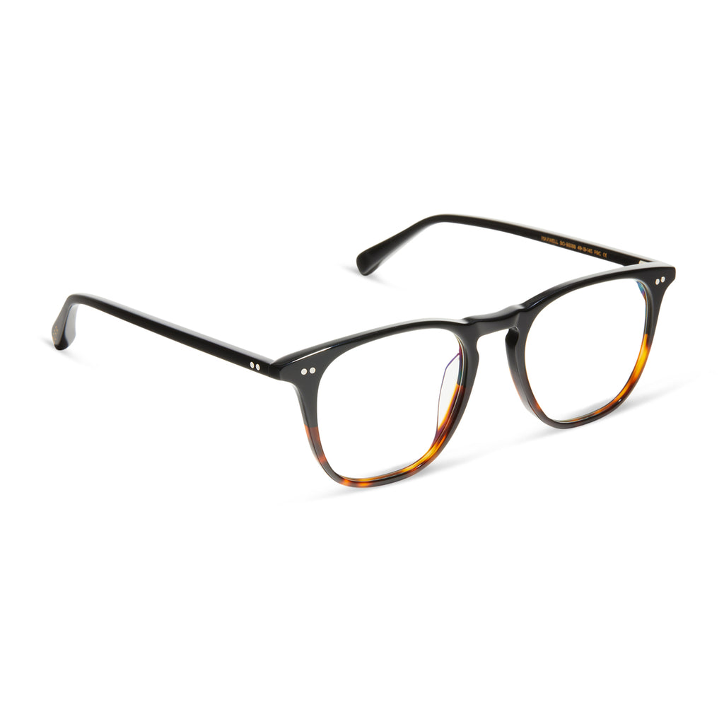 Maxwell Square Glasses Black Tortoise & Blue Light Technology DIFF