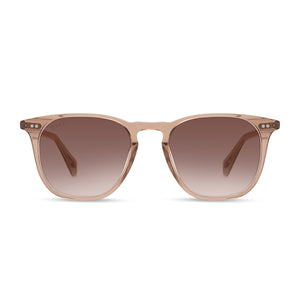 diff eyewear maxwell square sunglasses with a cafe ole frame and brown gradient polarized lenses front view