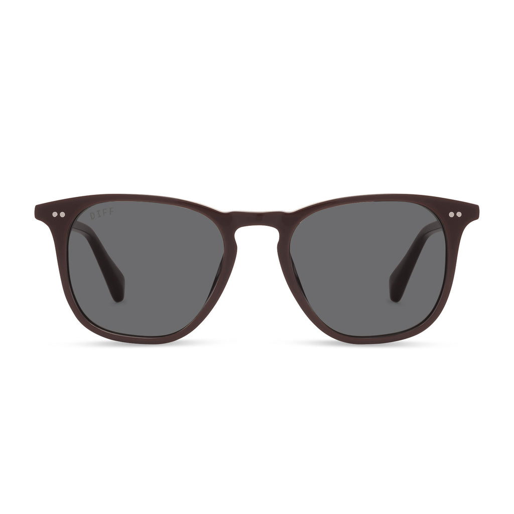 Maxwell Square Sunglasses | Claret & Grey | DIFF Eyewear