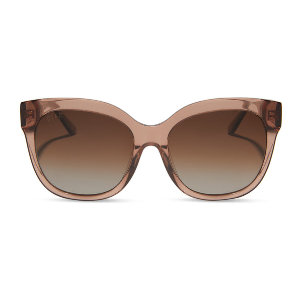 DIFF Maya amber tortoise & Brown Sunglasses New W Case! Maya Round Sunglasses | Café Ole & Brown Gradient | DIFF Eyewear main image 4