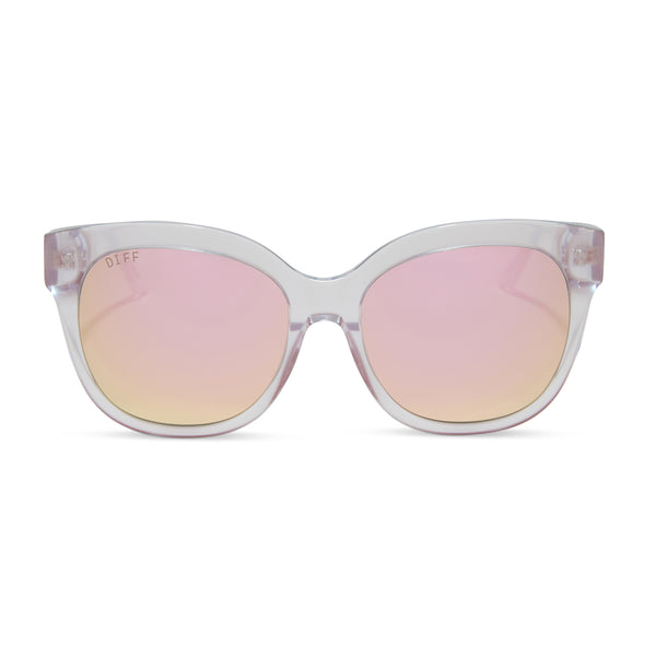 maya - opalescent pink + cherry blossom mirror sunglasses
